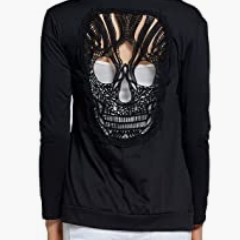 Skull cut out detail, cardigan - Picture 2 of 3